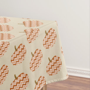 Fall Chevron Pumpkins & Country Taupe Tablecloth