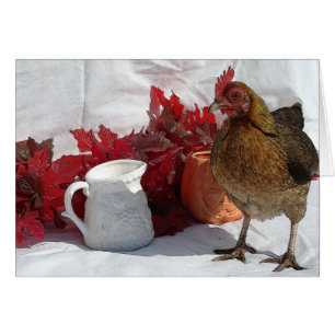 Fall Chicken Autumn Greeting Card