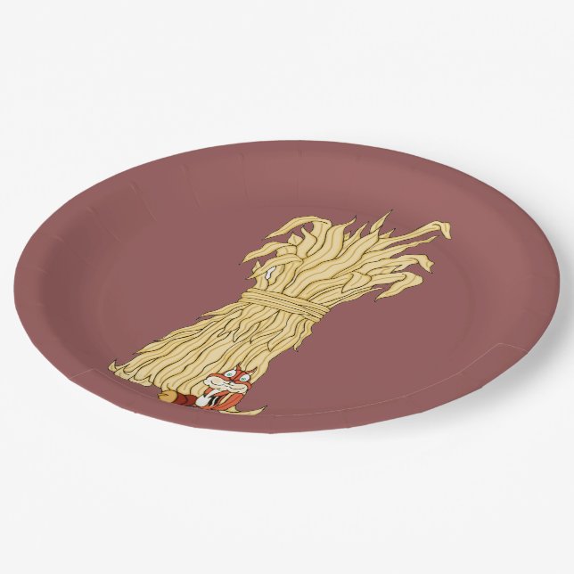 Fall Chipmunk And Haystack Paper Plates (Angled)