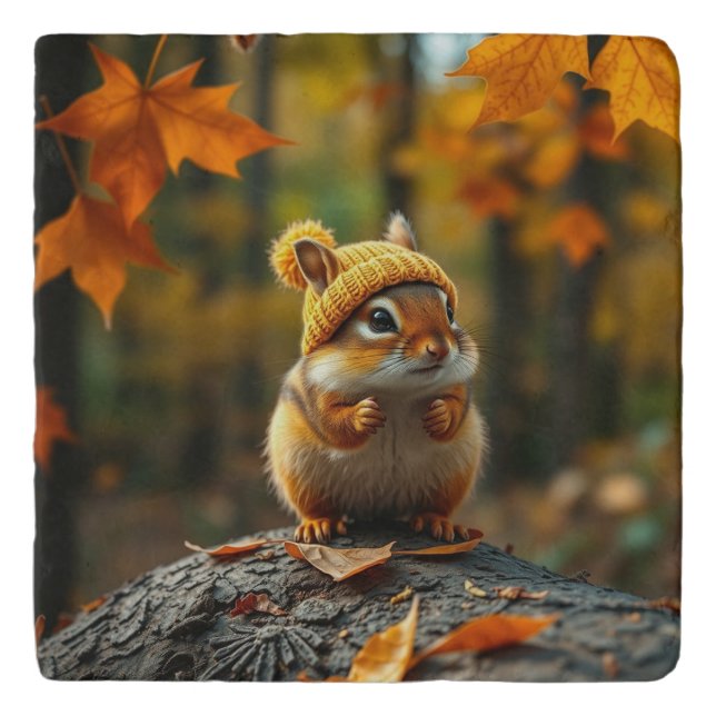 Fall Chipmunk Trivet (Front)
