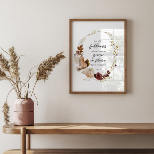 Fall Christian Wall Art – John 1:16 Bible Verse