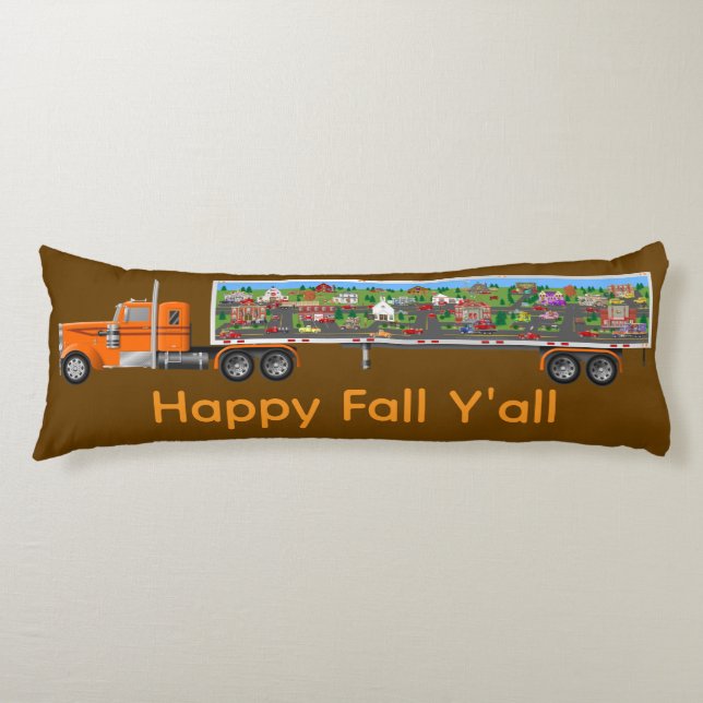 Fall/Christmas LRT Village on Big Rig Body Pillow (Front)