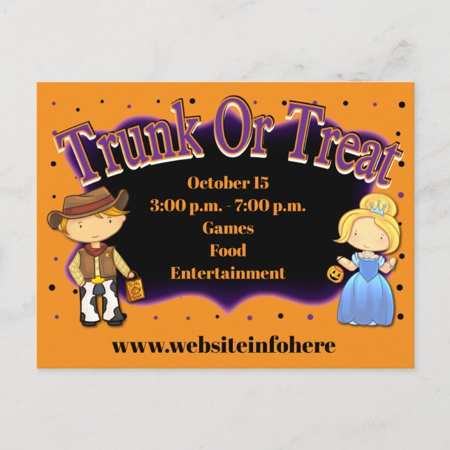 Fall Church School Trunk or Treat Invite (Front)