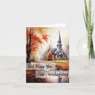 Fall Church Thanksgiving blessing custom Card