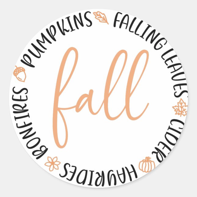 Fall Circle Classic Round Sticker (Front)