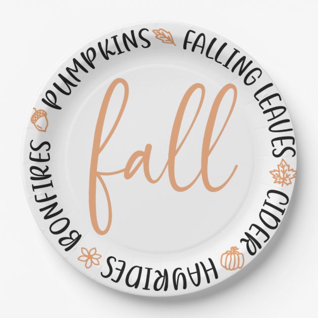 Fall Circle Paper Plates (Front)