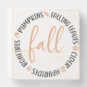 Fall Circle Wooden Box Sign