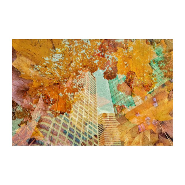 Fall Cityscape abstract Acrylic Print (Front)