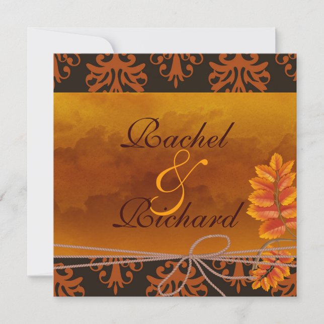 Fall CLASSY Wedding INVITATION (Front)
