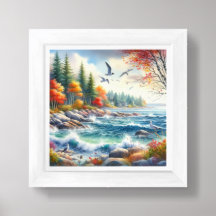 Fall Coastal Beach Art for Small Spaces
