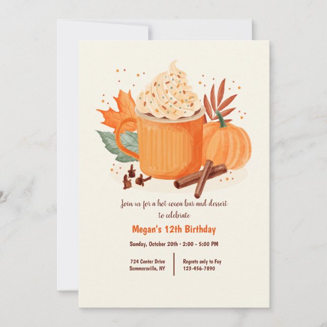 Fall Cocoa  Invitation (Front)