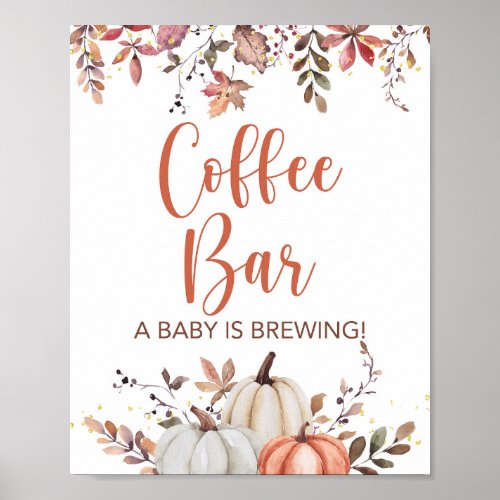 Fall Coffee Bar a Baby is Brewing Shower Sign