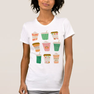 Fall Coffee Cups Autumn Pumpkin Spice Latte T-Shirt