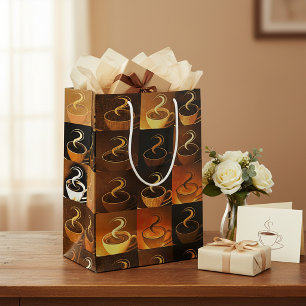 Fall coffee cups medium gift bag