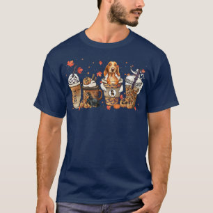 Fall Coffee Dachshund Dog Halloween Costume Fall T-Shirt