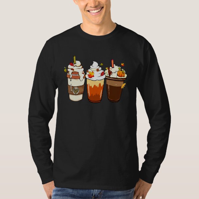 Fall Coffee Drink Orange Pumpkin Thanksgiving Coff T-Shirt (Front)