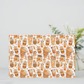 Fall Coffee Latte Pumpkin Pattern (Standing Front)