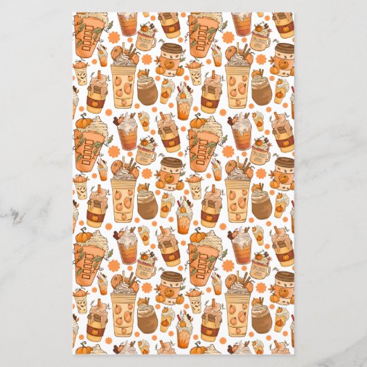 Fall Coffee Latte Pumpkin Pattern (Back)