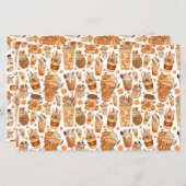 Fall Coffee Latte Pumpkin Pattern (Front/Back)