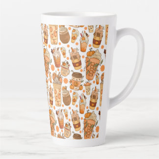 Fall Coffee Latte Pumpkin Pattern  Mug