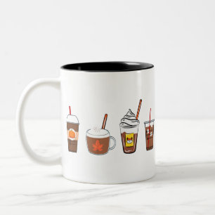 fall coffee pumpkin spice autumn Two-Tone coffee mug