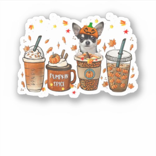 Fall Coffee Pumpkin Spice Latte Iced Autumn Chihua Sticker