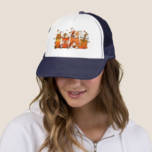 Fall Coffee with Corgi Pumpkin Spice Latte Lovers Trucker Hat