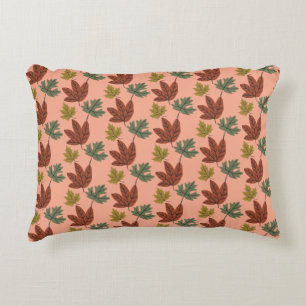 Fall Cold Weather Leaves Pattern Accent Pillow
