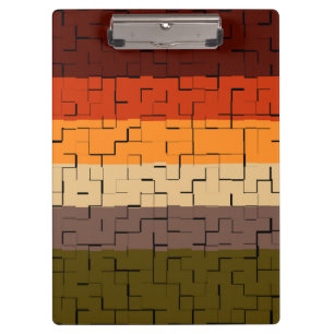 Fall Color Abstract Stripes Clipboard