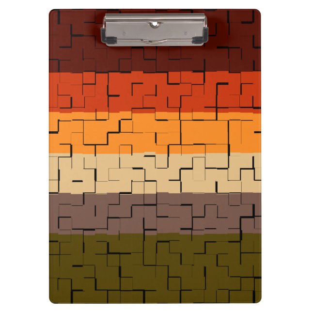 Fall Color Abstract Stripes Clipboard (Front)
