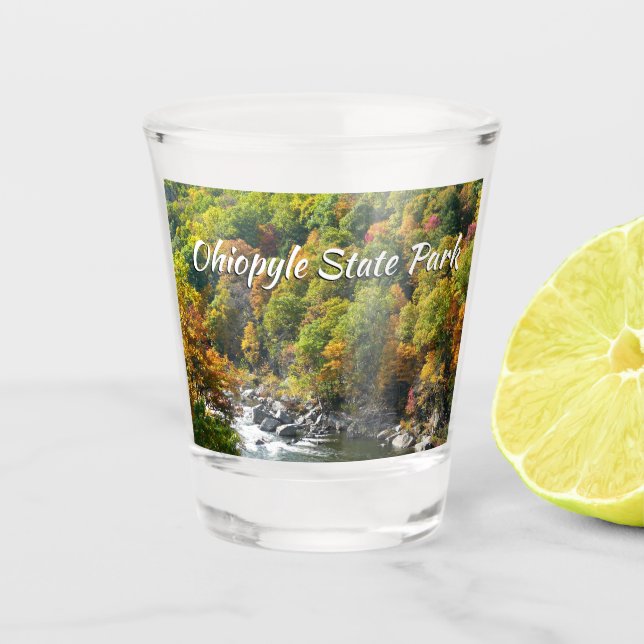 Fall Color at Ohiopyle State Park Shot Glass (Front)