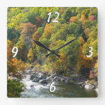 Fall Color at Ohiopyle State Park Square Wall Clock