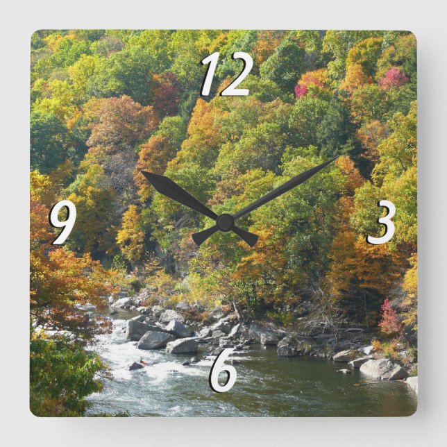 Fall Color at Ohiopyle State Park Square Wall Clock (Front)