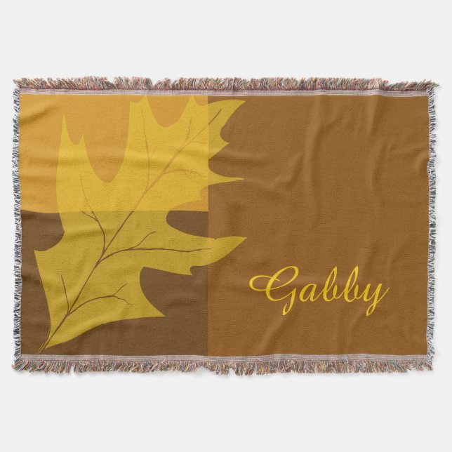 Fall Color Block Throw Blanket (Front)