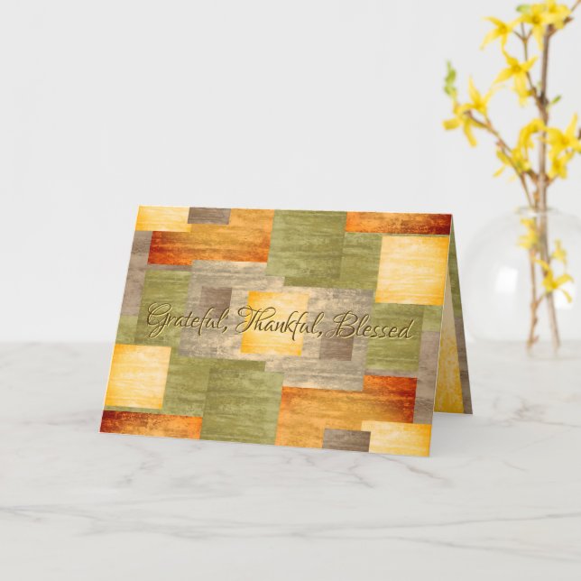 Fall Color Blocks Card (Yellow Flower)