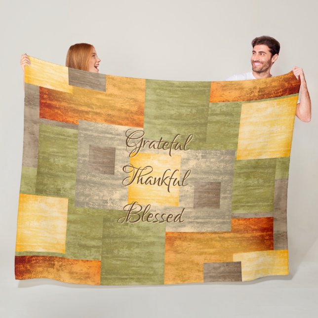 Fall Color Blocks Fleece Blanket (In Situ)