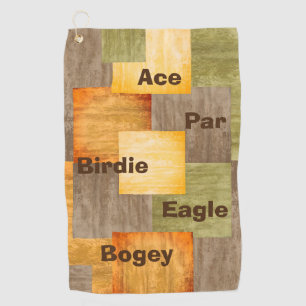 Fall Color Blocks Golf Terms Towel