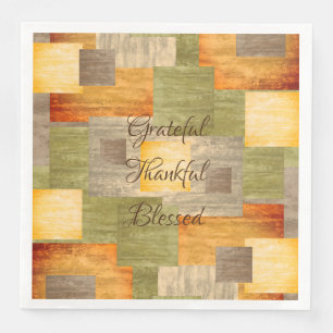 Fall Color Blocks Paper Dinner Napkins