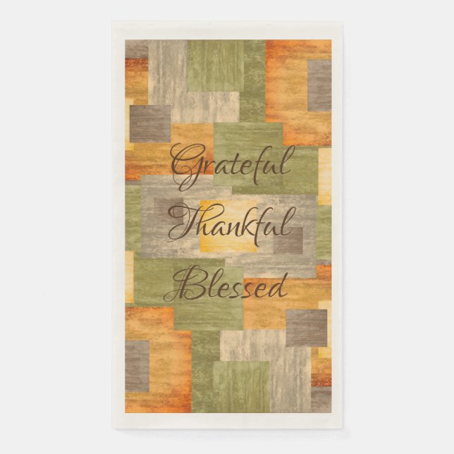 Fall Color Blocks Paper Guest Towels (Front)