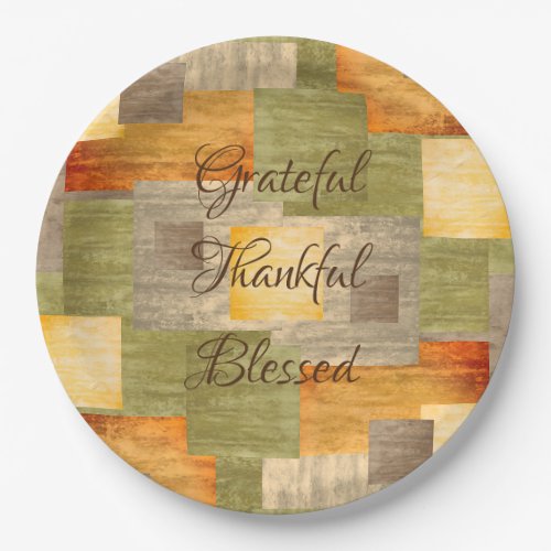 Fall Color Blocks Paper Plates