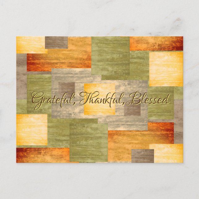 Fall Color Blocks Postcard (Front)