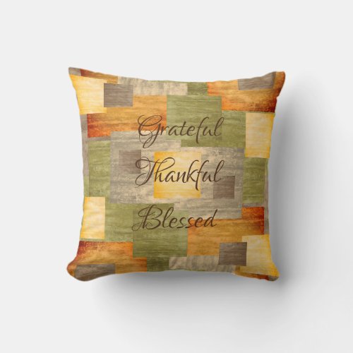 Fall Color Blocks Throw Pillow