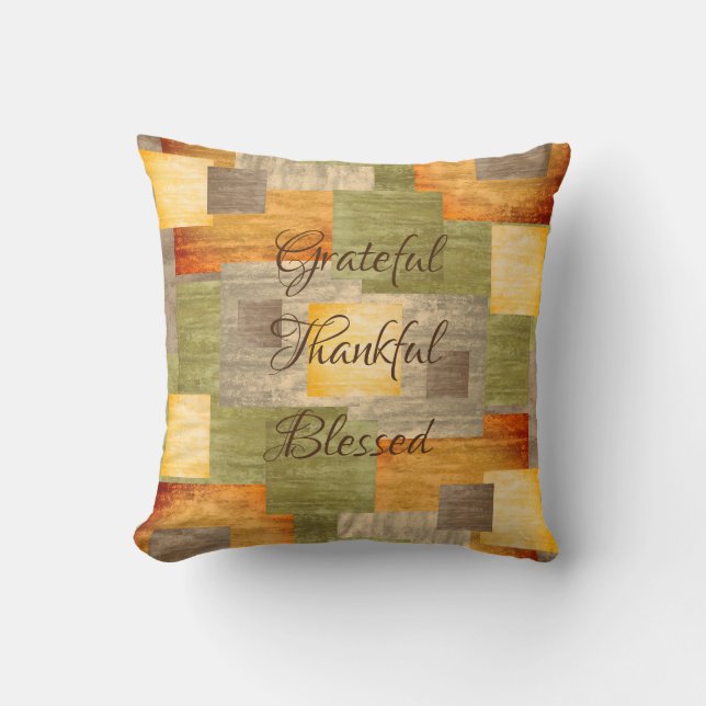 Fall Color Blocks Throw Pillow (Front)