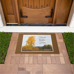 Fall Color Cottonwood Tree Impressionist Art Quote Doormat
