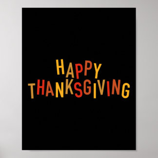 Fall Color Cute Adorable Happy Thanksgiving Design Poster