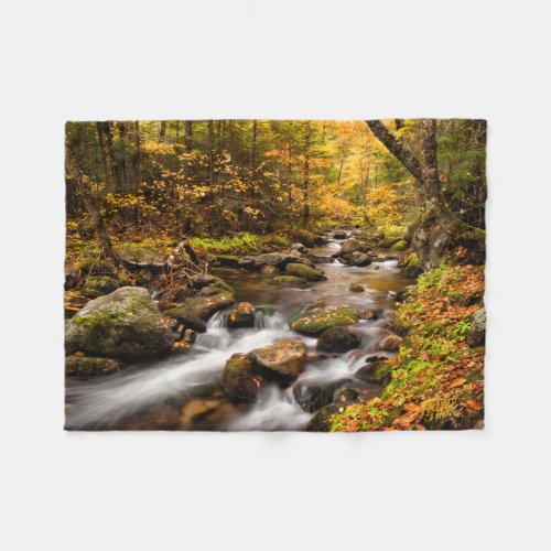 Fall Color Jefferson Brook  White Mountains Fleece Blanket