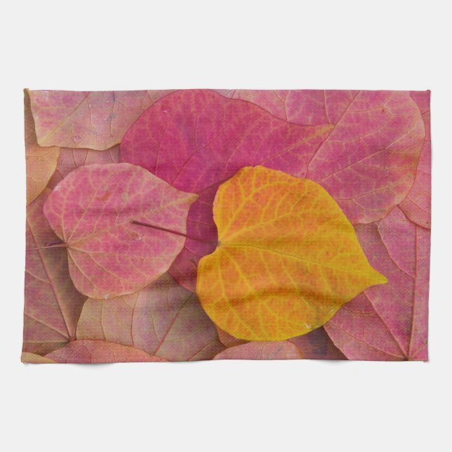 Fall color on Forest Pansy Redbud fallen Towel (Horizontal)