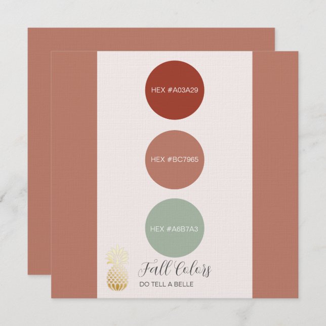 Fall Color Palette HEX Codes Invitation (Front/Back)