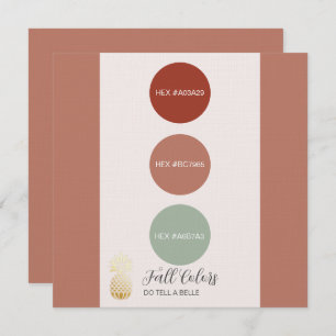 Fall Color Palette HEX Codes Invitation