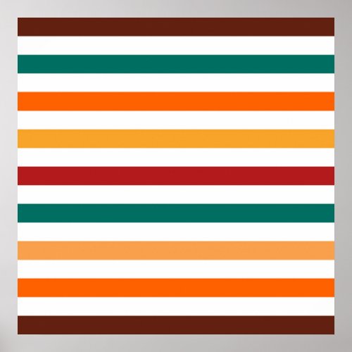 Fall Color Palette Stripes Poster